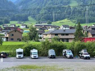 10 designated motorhome parking spaces, Braunwald funicular car park