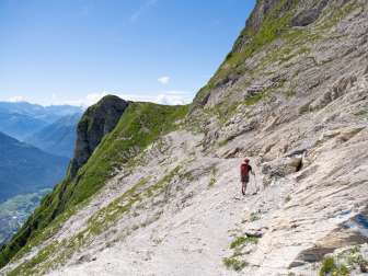 Die Passage, welche hinüber zum Wiggis führt (im Frühsommer hat es hier oft noch Schnee und diese Stelle ist dann nicht passierbar. Umweg via Längenegg)