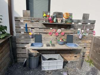 Outdoor play kitchen